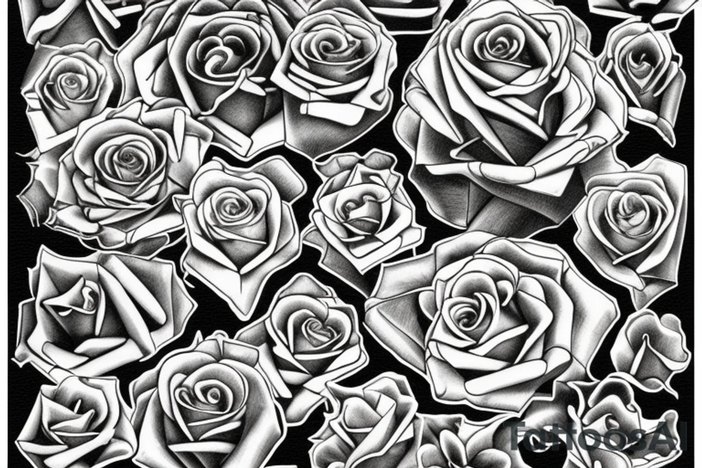 burning rose  in fire tattoo idea