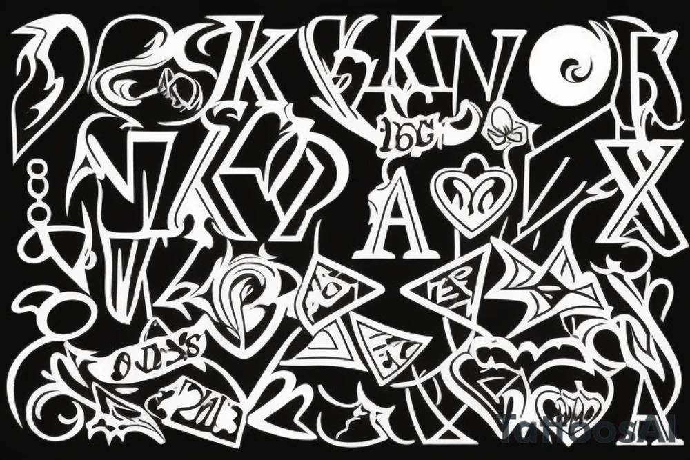 kiss sign tattoo idea