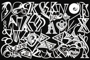 kiss sign tattoo idea