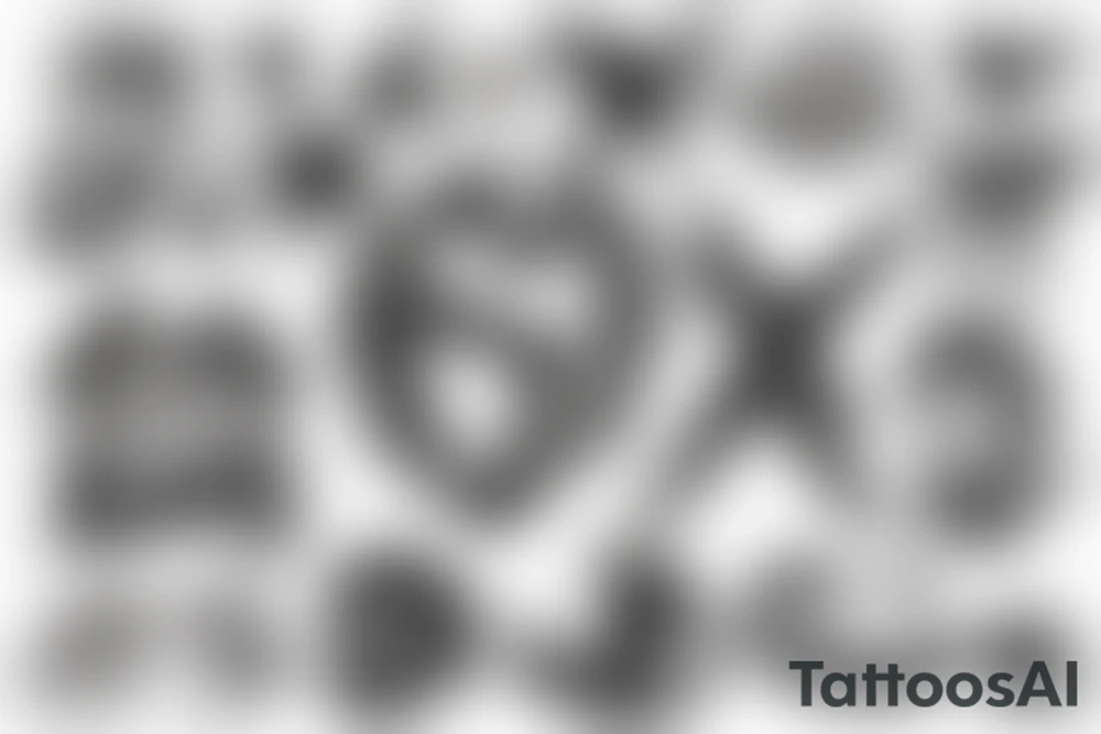 kiss sign tattoo idea