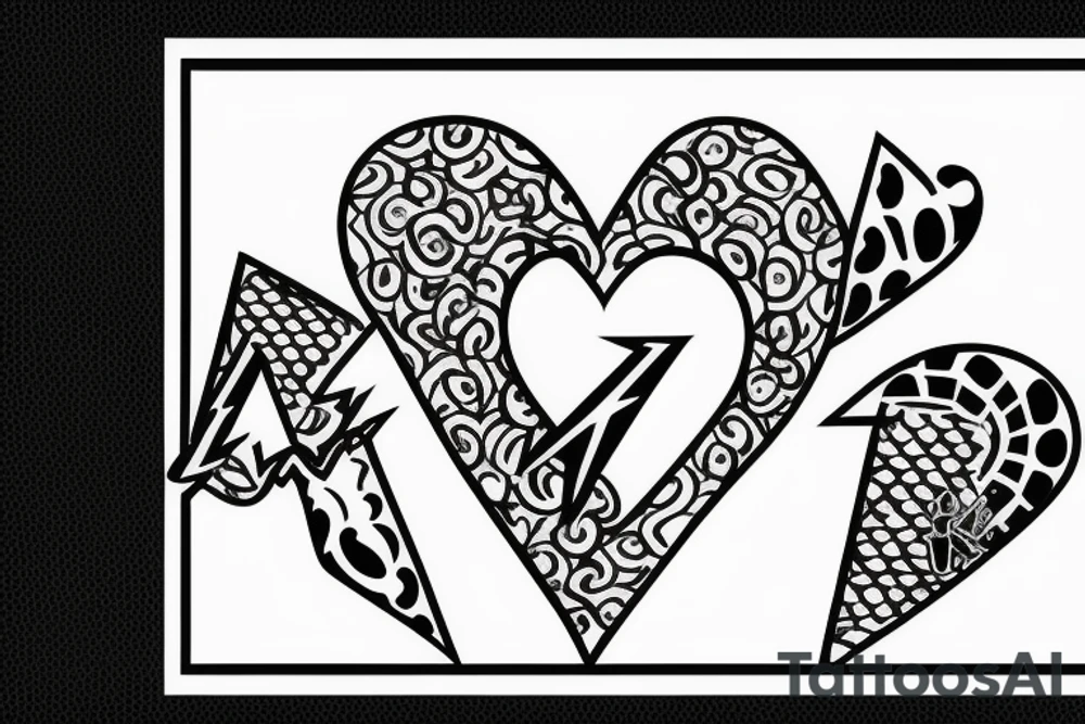 kiss sign tattoo idea