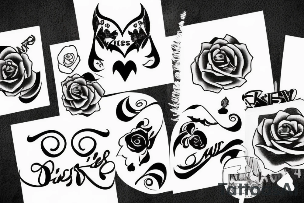 kiss sign tattoo idea