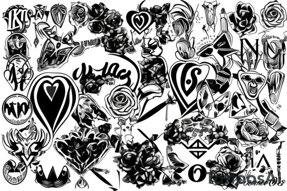 kiss sign tattoo idea