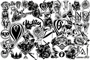 kiss sign tattoo idea