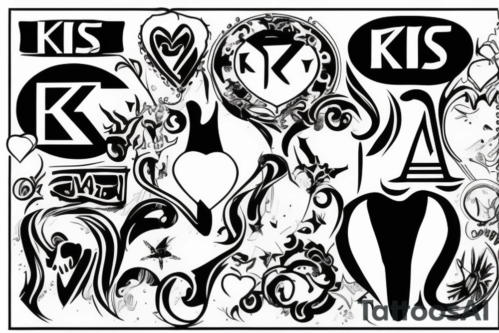 kiss sign tattoo idea