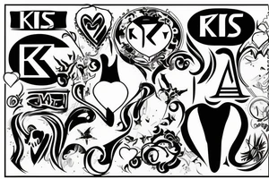 kiss sign tattoo idea