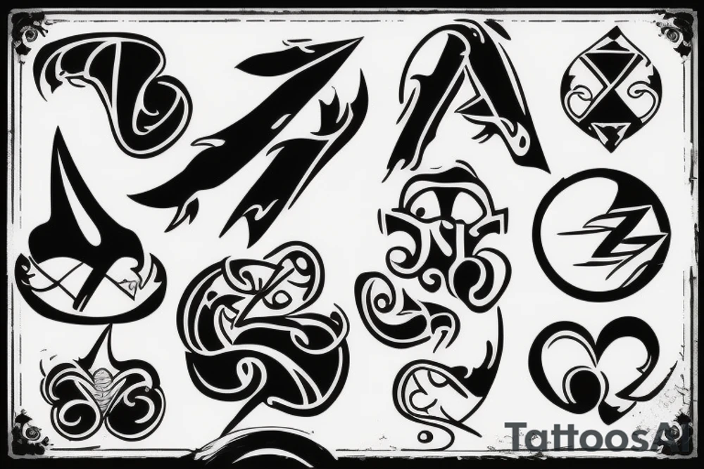 kiss sign tattoo idea