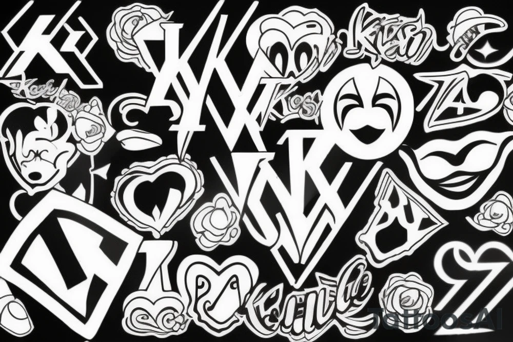 kiss sign tattoo idea