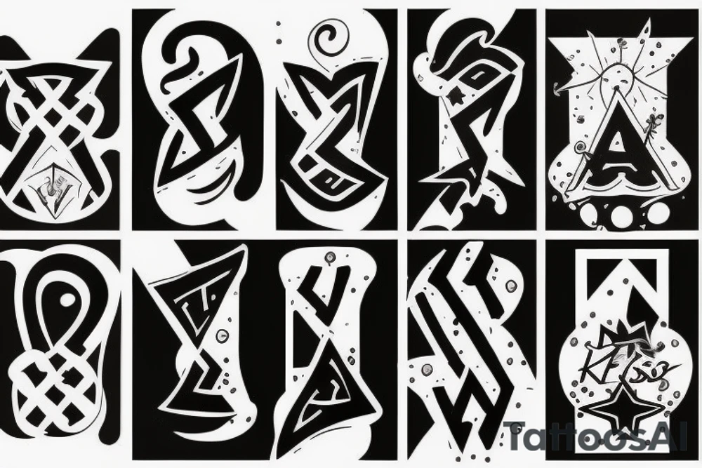 kiss sign tattoo idea