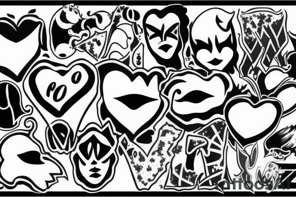 kiss sign tattoo idea