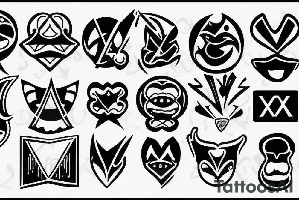 kiss sign tattoo idea