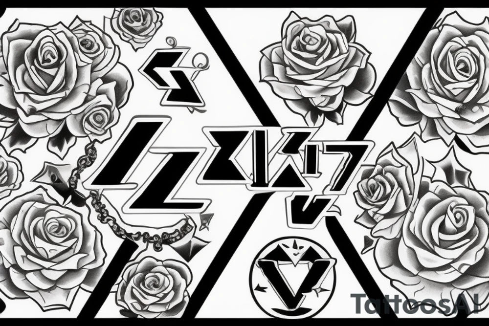 kiss sign tattoo idea