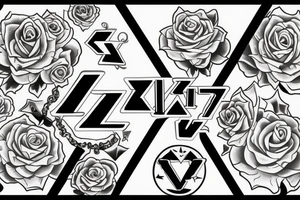 kiss sign tattoo idea