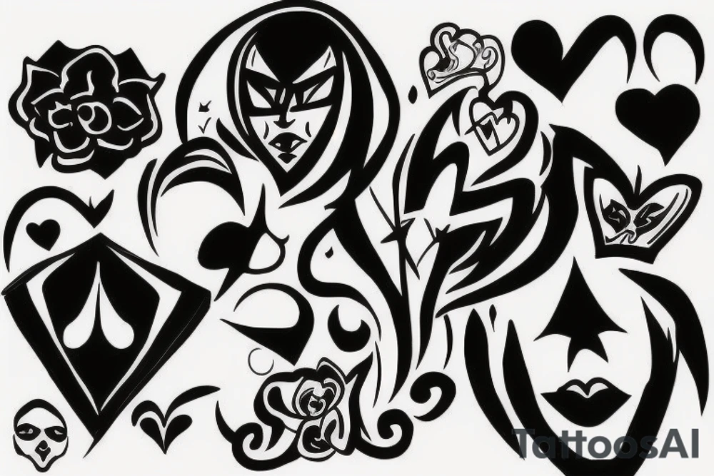 kiss sign tattoo idea
