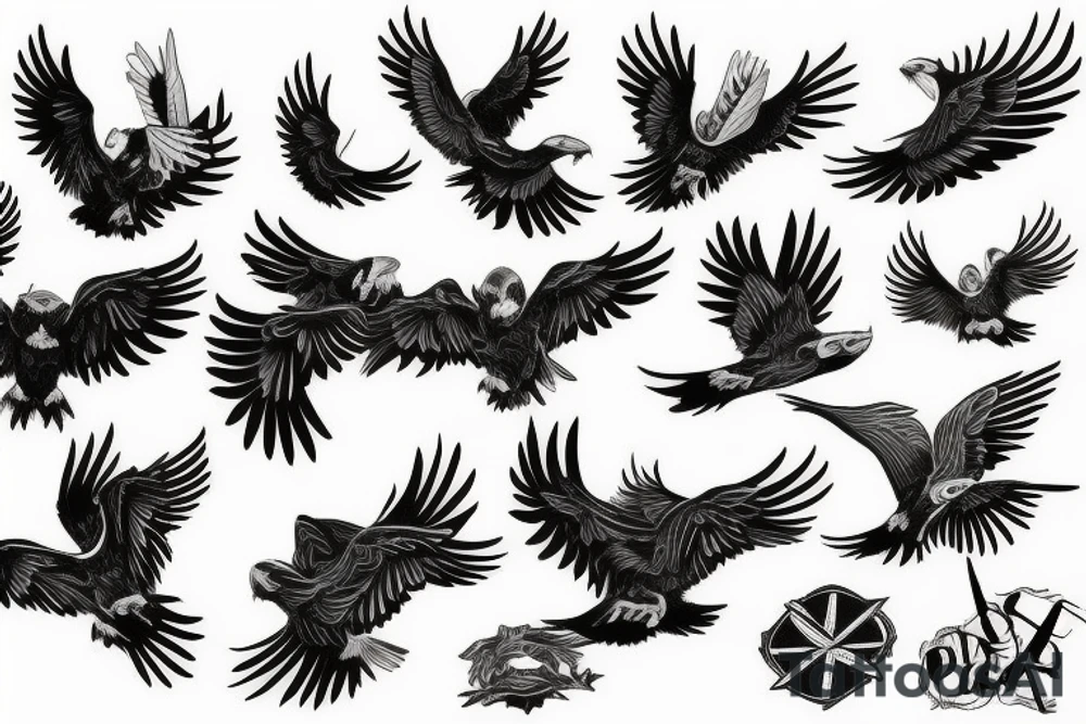 flying eagle tattoo idea