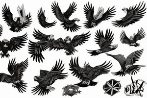 flying eagle tattoo idea