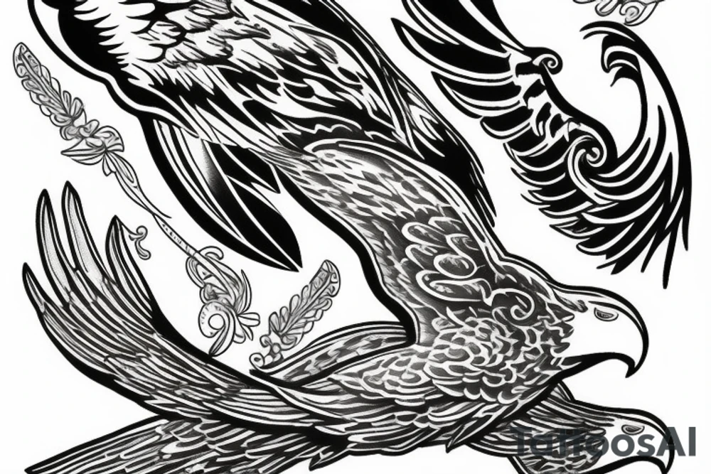 flying eagle tattoo idea