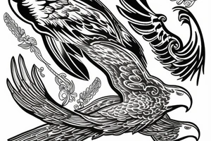 flying eagle tattoo idea