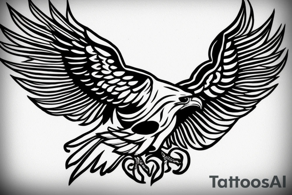 flying eagle tattoo idea