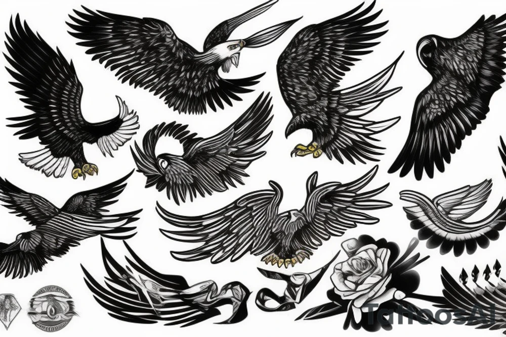 flying eagle tattoo idea