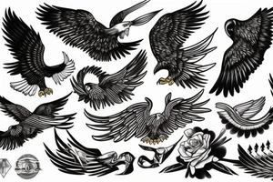 flying eagle tattoo idea