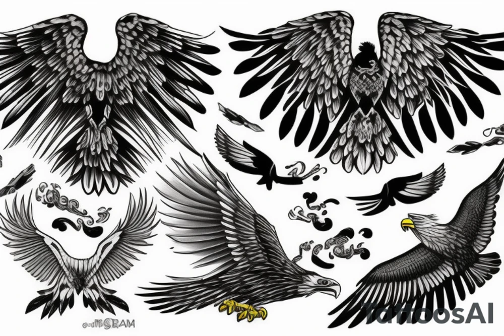 flying eagle tattoo idea