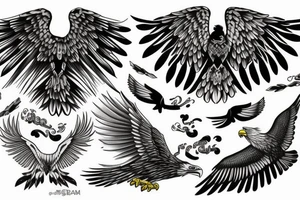 flying eagle tattoo idea