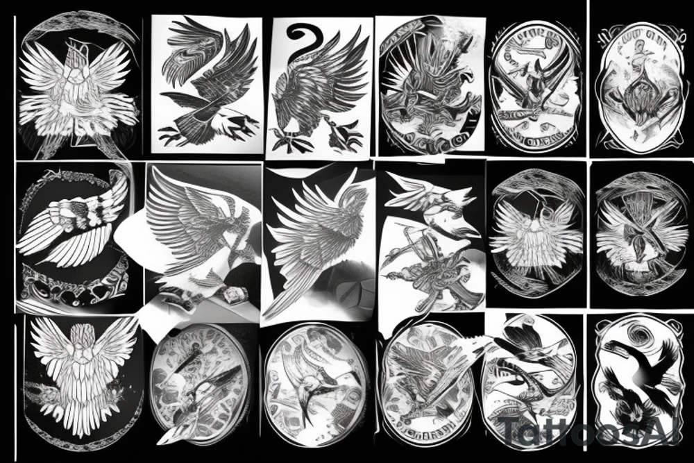 flying eagle tattoo idea