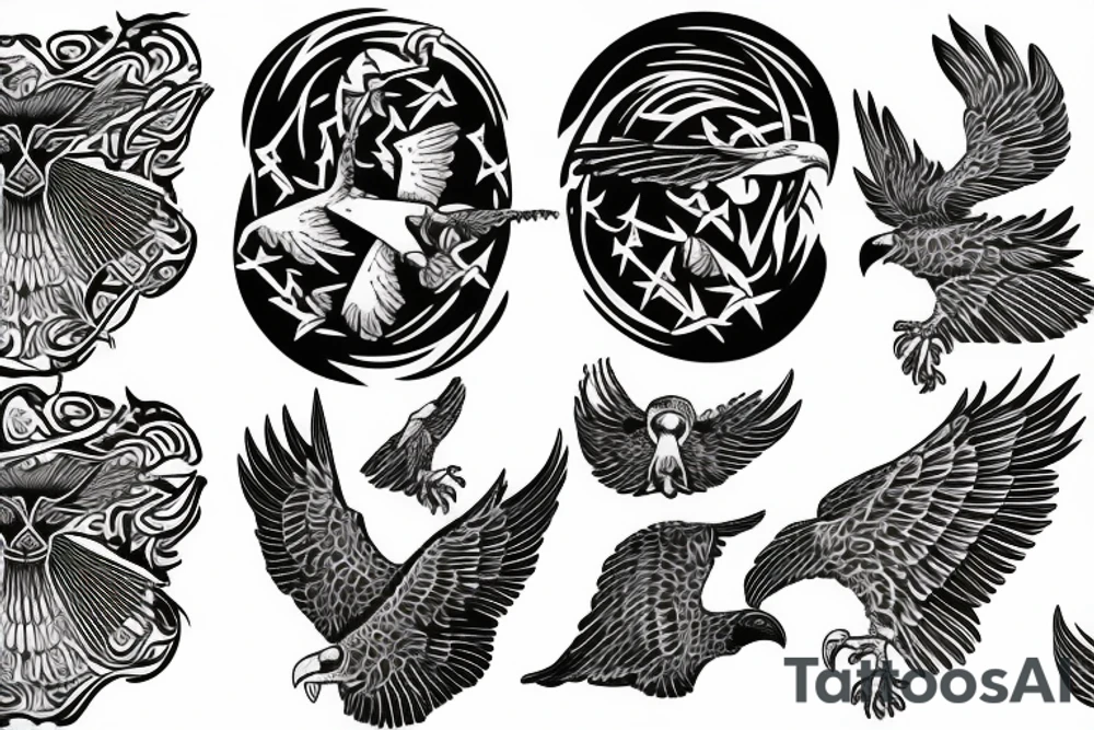 flying eagle tattoo idea