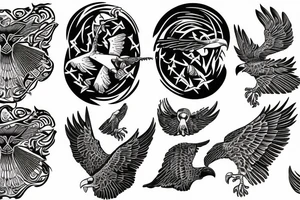 flying eagle tattoo idea