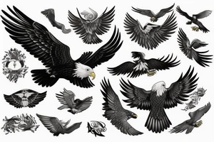 flying eagle tattoo idea