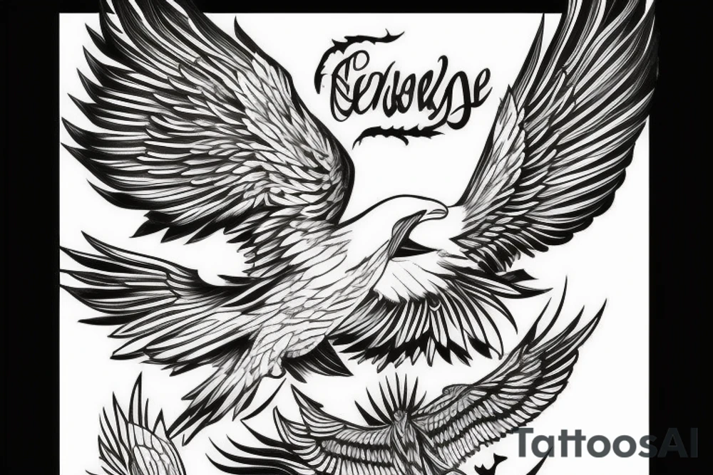 flying eagle tattoo idea