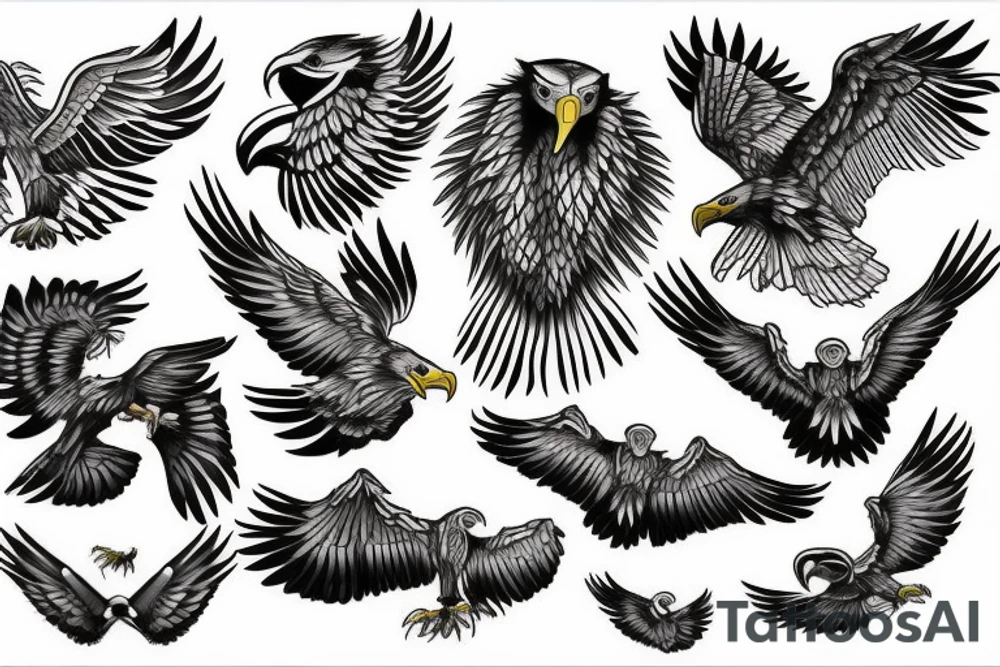flying eagle tattoo idea