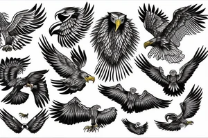 flying eagle tattoo idea