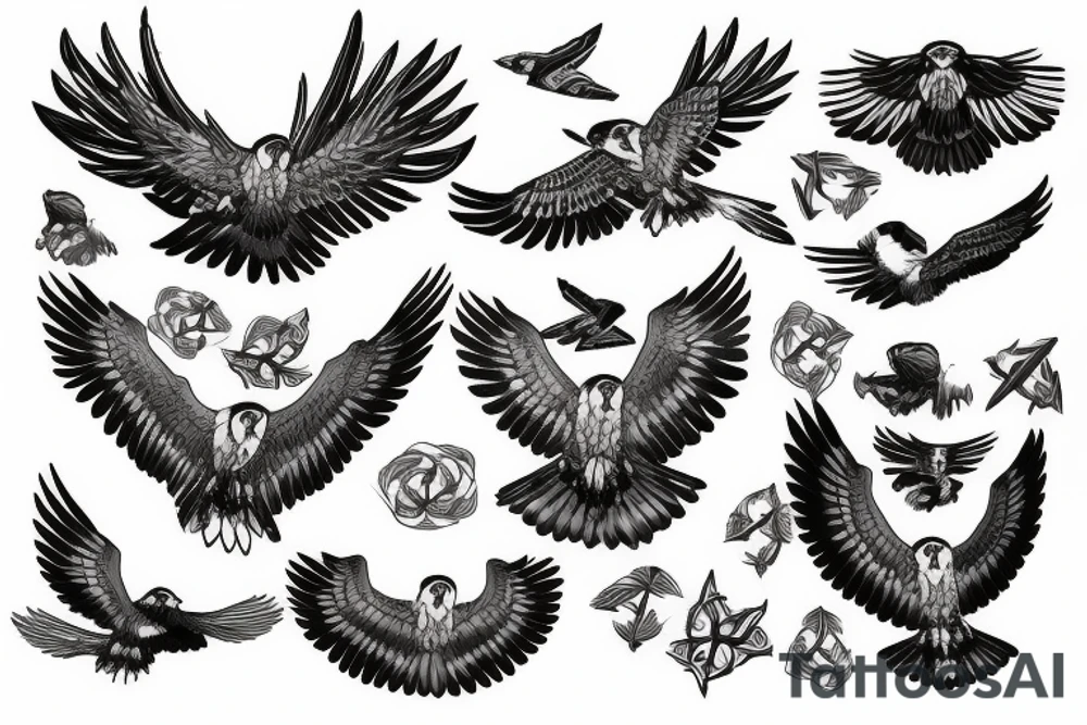 flying eagle tattoo idea