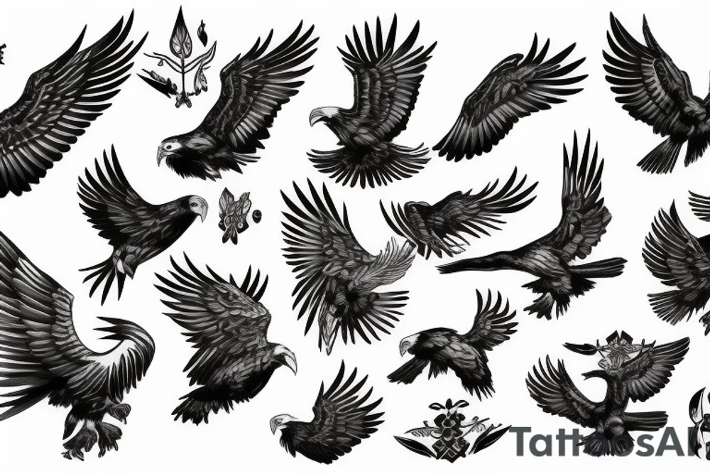 flying eagle tattoo idea