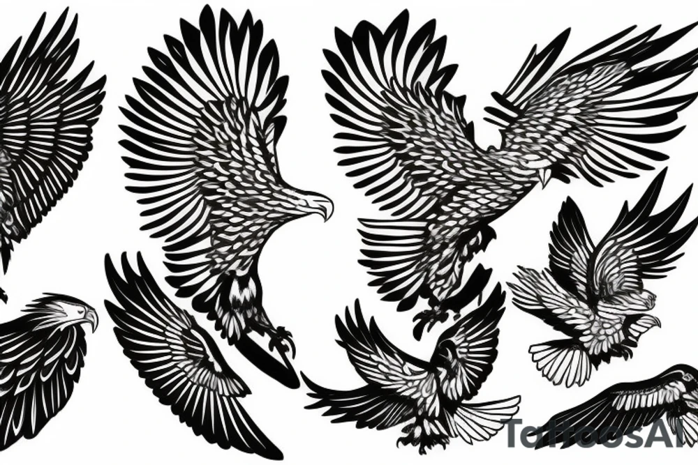 flying eagle tattoo idea