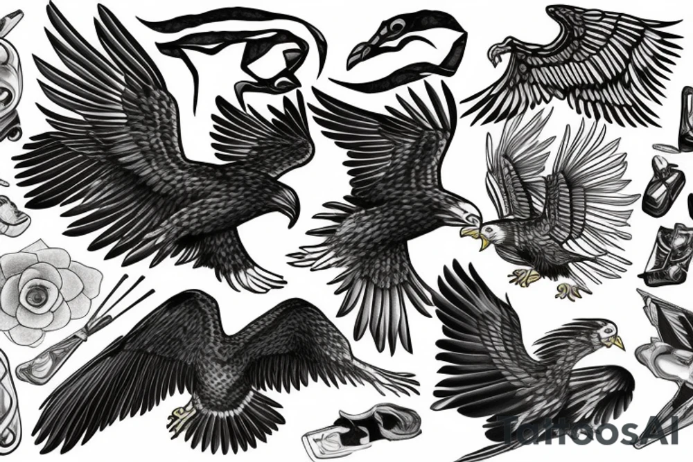 flying eagle tattoo idea