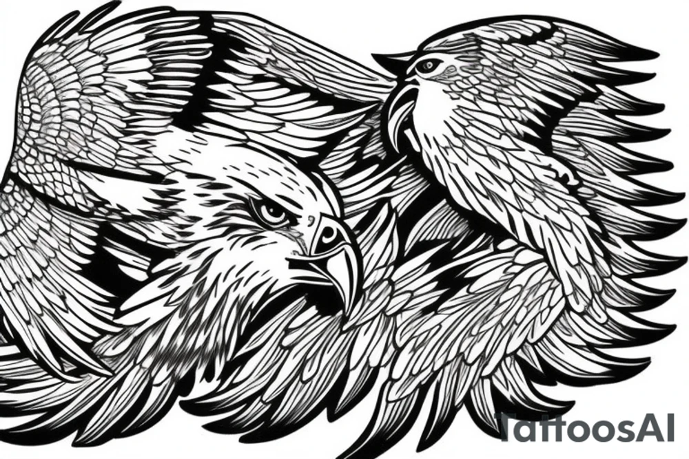 flying eagle tattoo idea