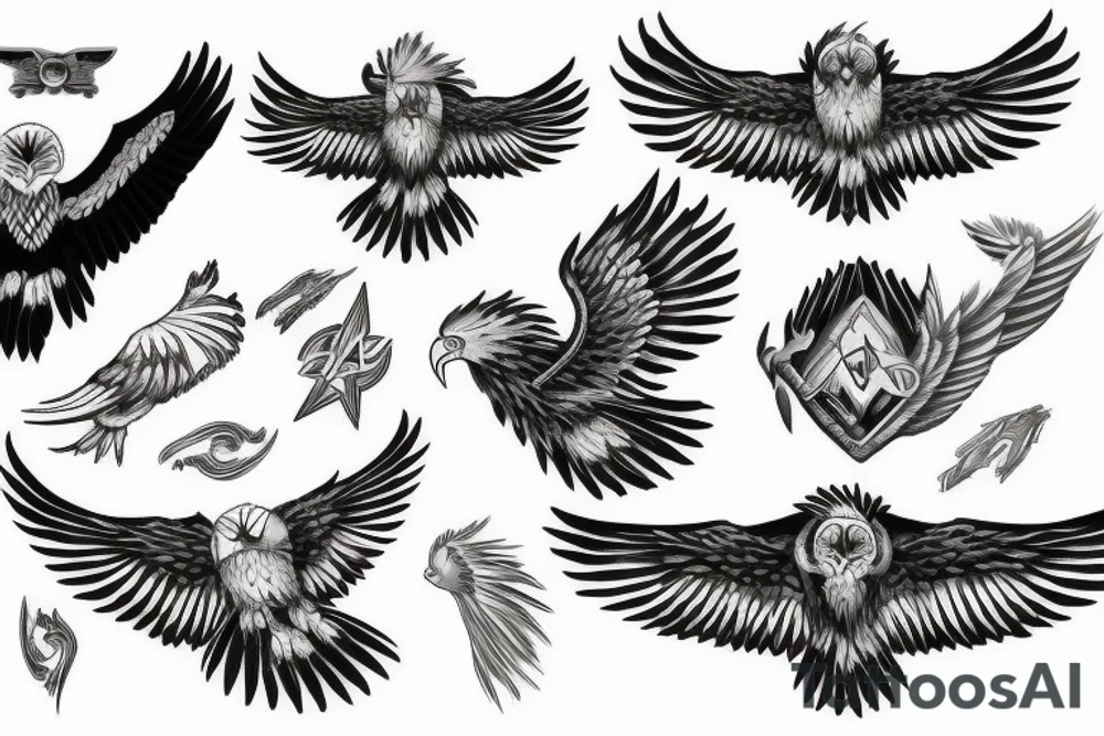 flying eagle tattoo idea