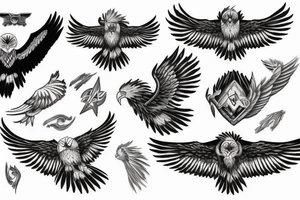 flying eagle tattoo idea