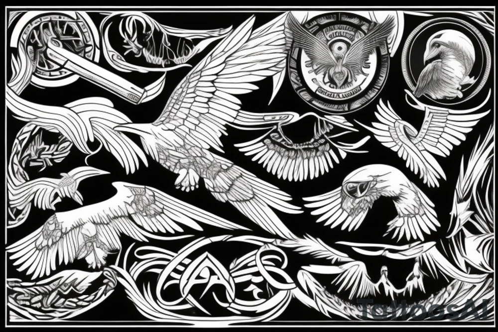 flying eagle tattoo idea