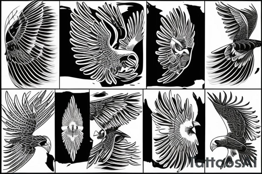 flying eagle tattoo idea