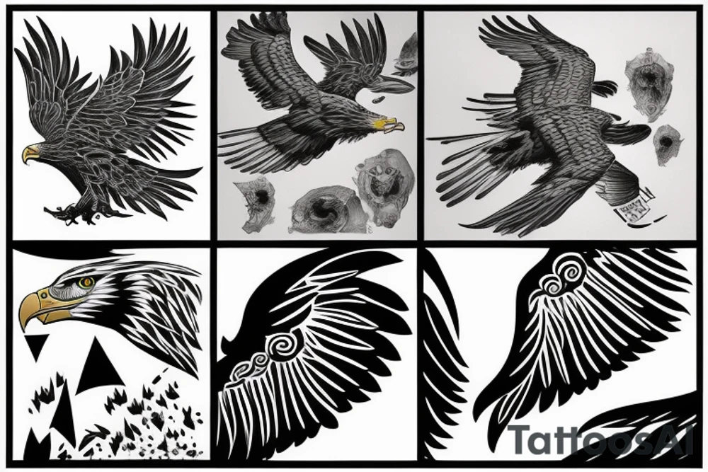 flying eagle tattoo idea