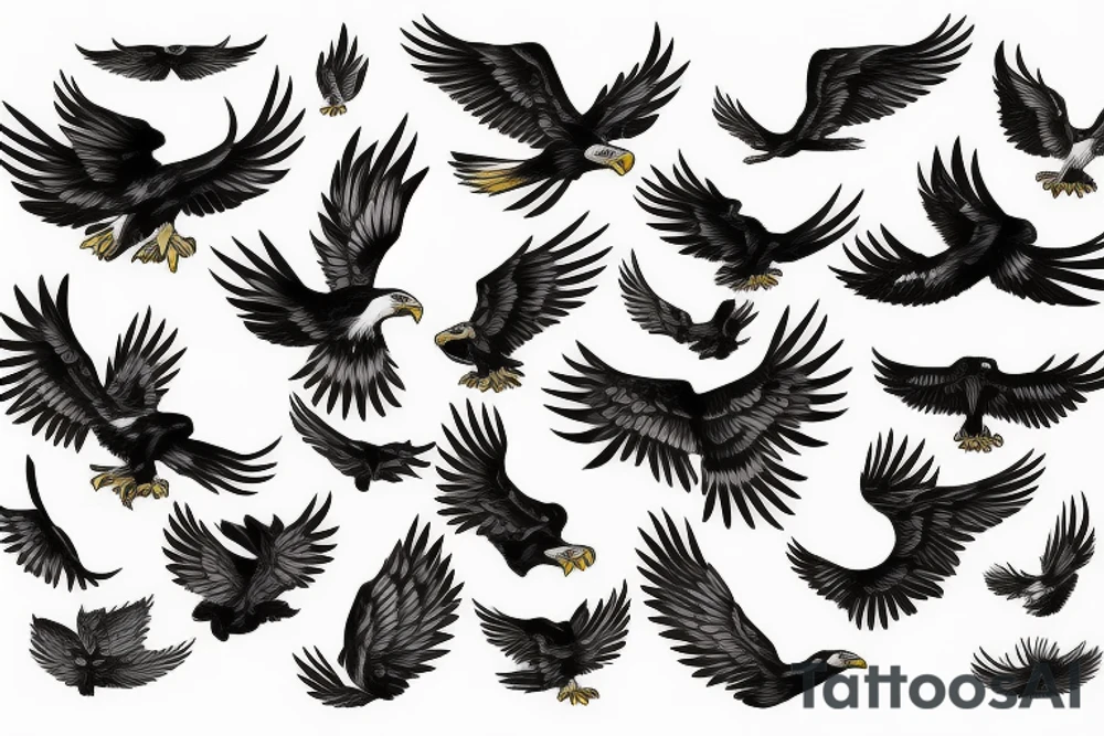 flying eagle tattoo idea