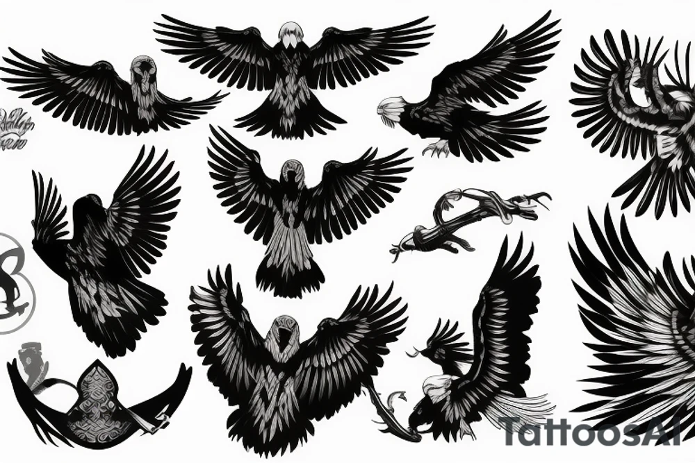 flying eagle tattoo idea