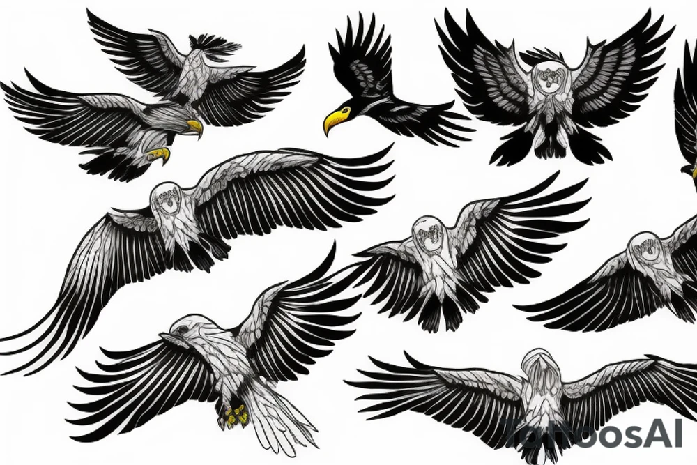 flying eagle tattoo idea