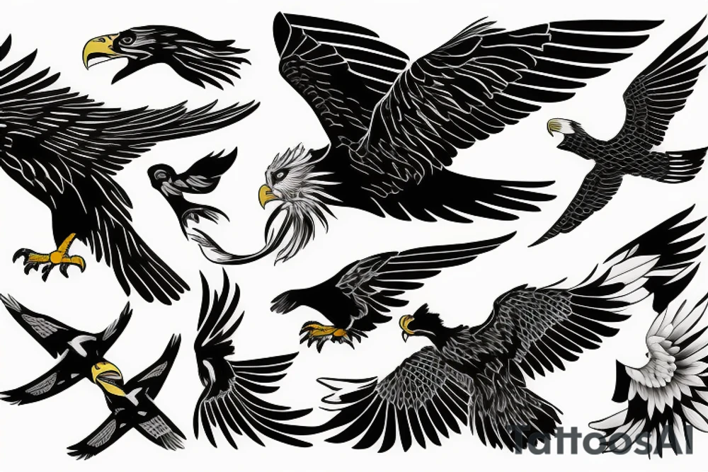 flying eagle tattoo idea