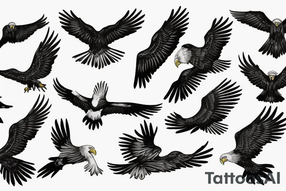 flying eagle tattoo idea