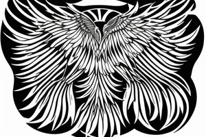 flying eagle symmetrical tattoo idea